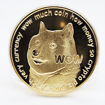Сувенірна монета DOGECOIN позолочена, фото 2