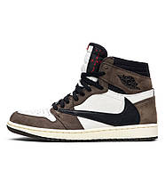 Кросівки Travis Scott x Air Jordan 1 Retro High OG Mocha, фото 3