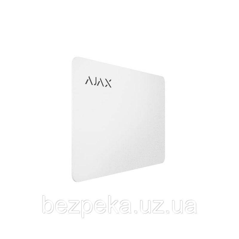 AJAX Pass White біла 1 шт (White) Захищена безконтактна картка для клавіатури