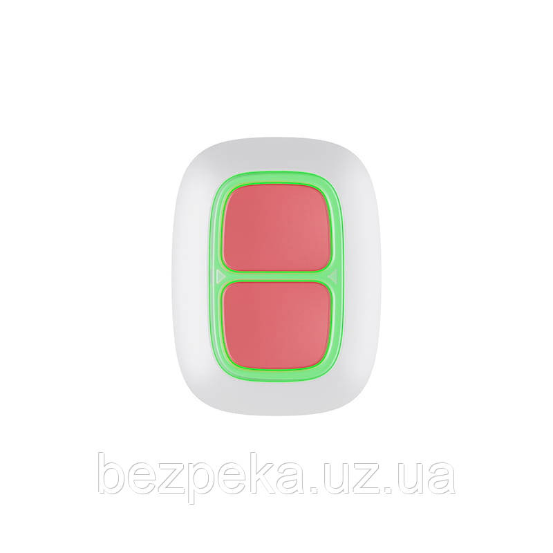 AJAX DoubleButton біла (White) Екстрена кнопка з передовим захистом від випадкових натискань