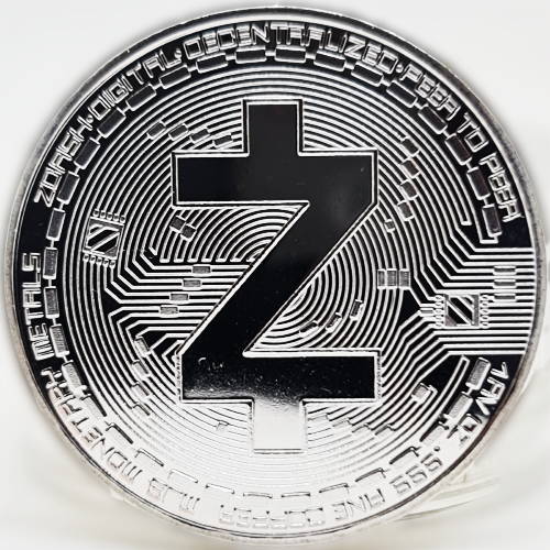 Сувенірна Монета ZCASH срібного кольору.