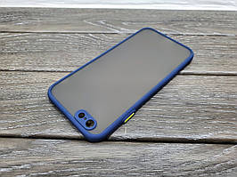 Протиударний матовий чохол для iPhone 6 6s синій бампер
