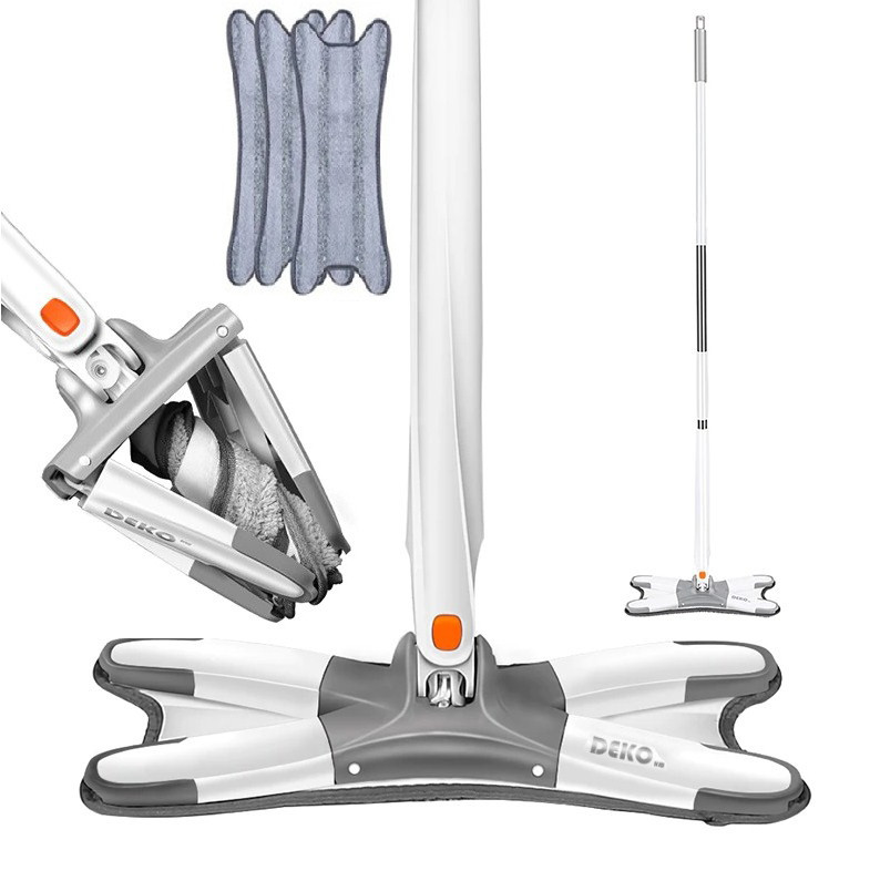 Швабра для пола DEKO с тремя насадками и отжимом 36 x 140 x 15 см Белый - фото 1 - id-p1417251538