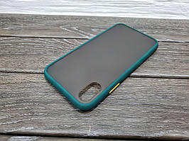 Протиударний матовий чохол для iPhone Xs Max зелений бампер