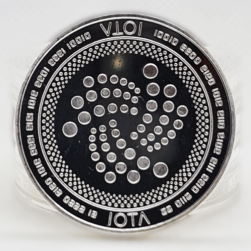 Сувенірна Монета IOTA срібного кольору.