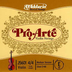 1 струна (E, Мі) для скрипки D'ADDARIO PRELUDE VIOLIN SINGLE E STRING 4/4 Scale Medium Tension