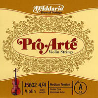 2 струна (A, Ля) для скрипки D'ADDARIO PRO-ARTÉ VIOLIN SINGLE A STRING 4/4 Scale Medium Tension