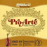 3 струна (D, Ре) для скрипки D'ADDARIO PRO-ARTÉ VIOLIN SINGLE D STRING 4/4 Scale Medium Tension