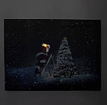 Картина, що світиться - Дід Мороз та ялинка, 1 LED та 30 міні-лампочок на ялинці, 30x40x1,8 см (940041), фото 5