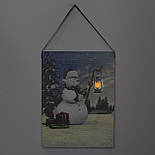 Картина, що світиться - сніговик, 1 LED лампочка, 20x15x1,8 см (940256), фото 2