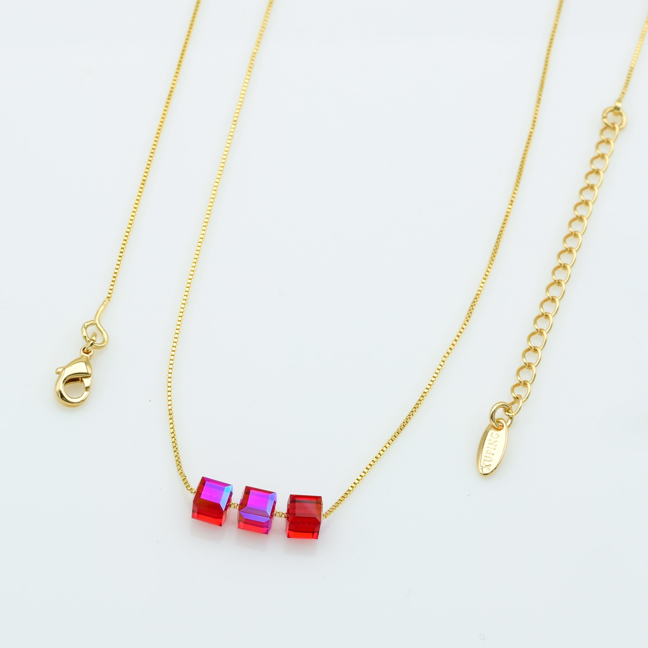 XUPING Кольє Позолота 18к Довжина 43+5см, Кулон Swarovski Висота 0.4 см