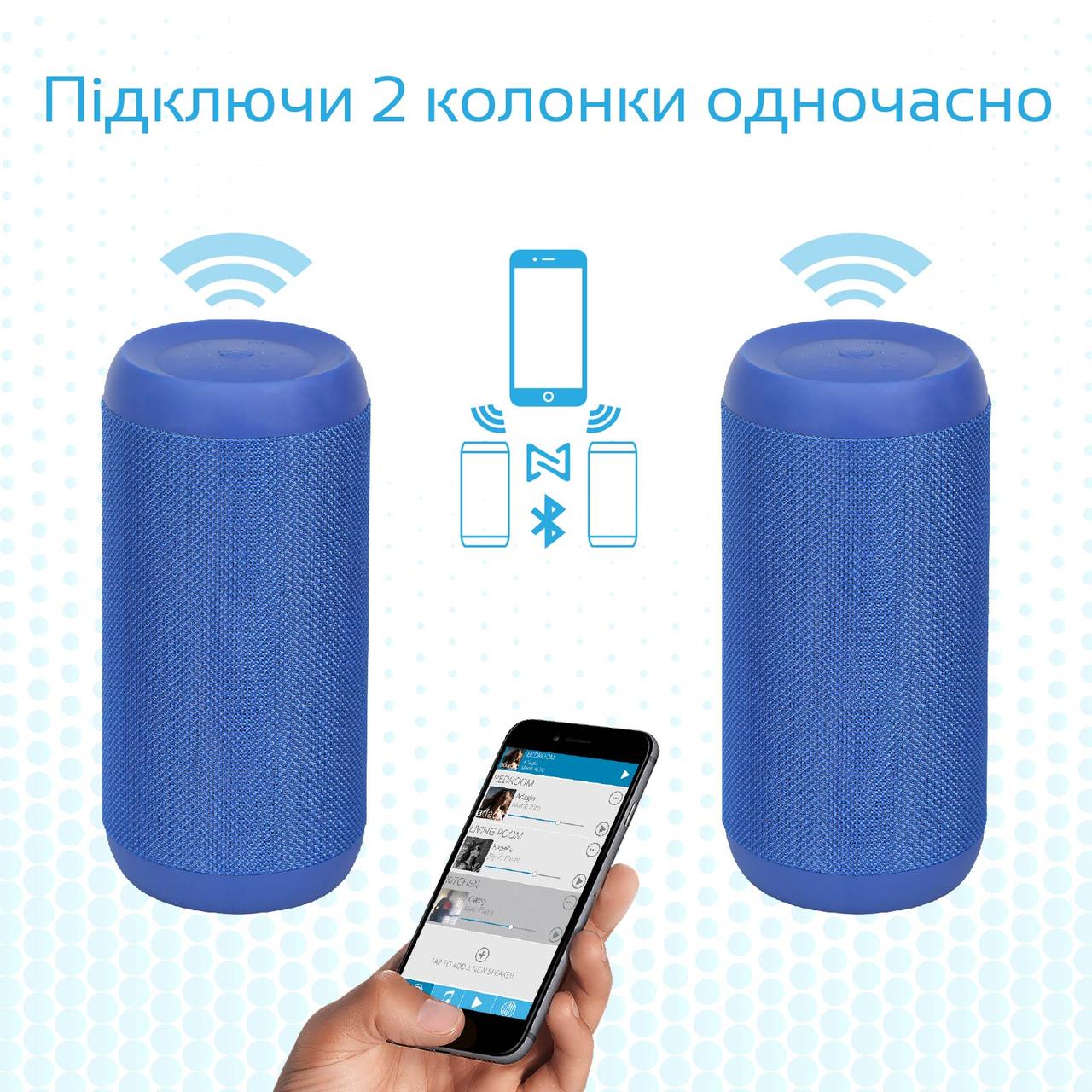 Портативная Bluetooth колонка Promate Silox 20 Вт Blue (silox.blue) - фото 4 - id-p1313272249