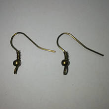 Швенза, Основа для сережок, з пружинкою метал колір бронзовий, 16 мм, 1000 шт