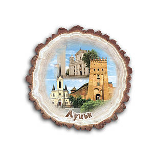 Магніт зріз дерева "Луцьк"