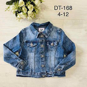Куртка джинсова для дівчат оптом, S&D, 4-12 лет,  № DT168