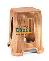 Табурет пластиковий 36х36х45 см світло-коричневий Ozgenplastik (Туреччина) OP-018