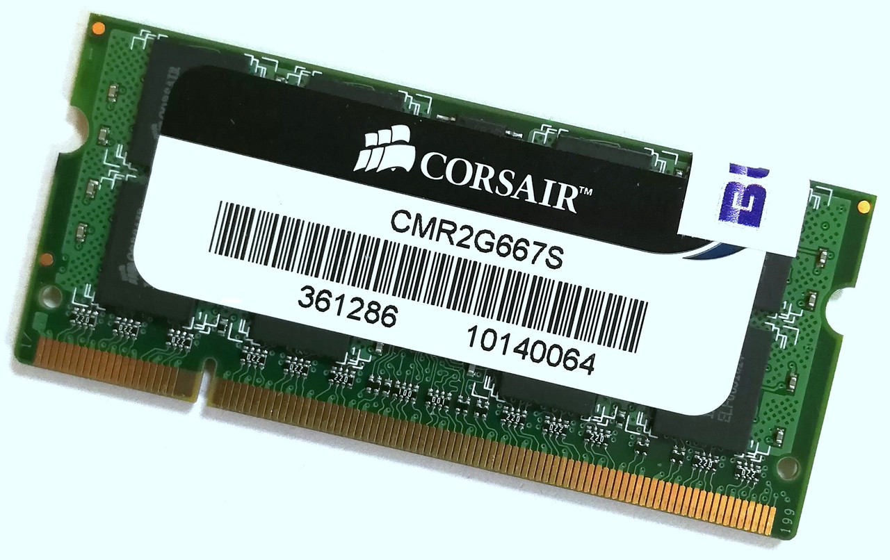 Оперативна пам'ять для ноутбука Corsair SODIMM DDR2 2Gb 667MHz 5300s CL5 (CMR2G667S) Б/В