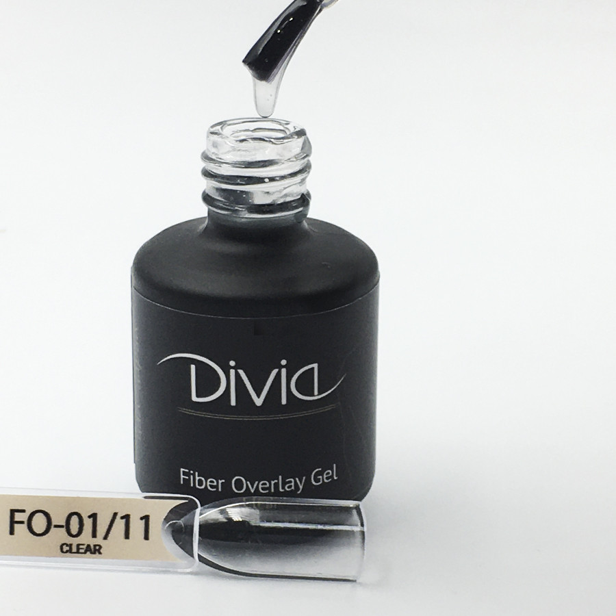 Divia - Базове покриття з волокнами Fiber Overlay Gel (FO11 - Clear) (15 мл)