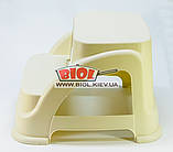 Табурет пластиковий 2 ступені (колір — бежевий) 38х42х28 см "Merdivo" Hobby Life (Туреччина) 08-1398-4, фото 3