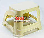 Табурет пластиковий 2 ступені (колір — бежевий) 38х42х28 см "Merdivo" Hobby Life (Туреччина) 08-1398-4, фото 2