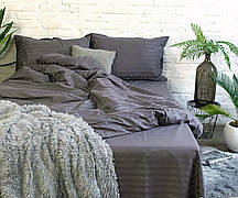 Євро КПБ з страйп-сатину сірого кольору, стандартний