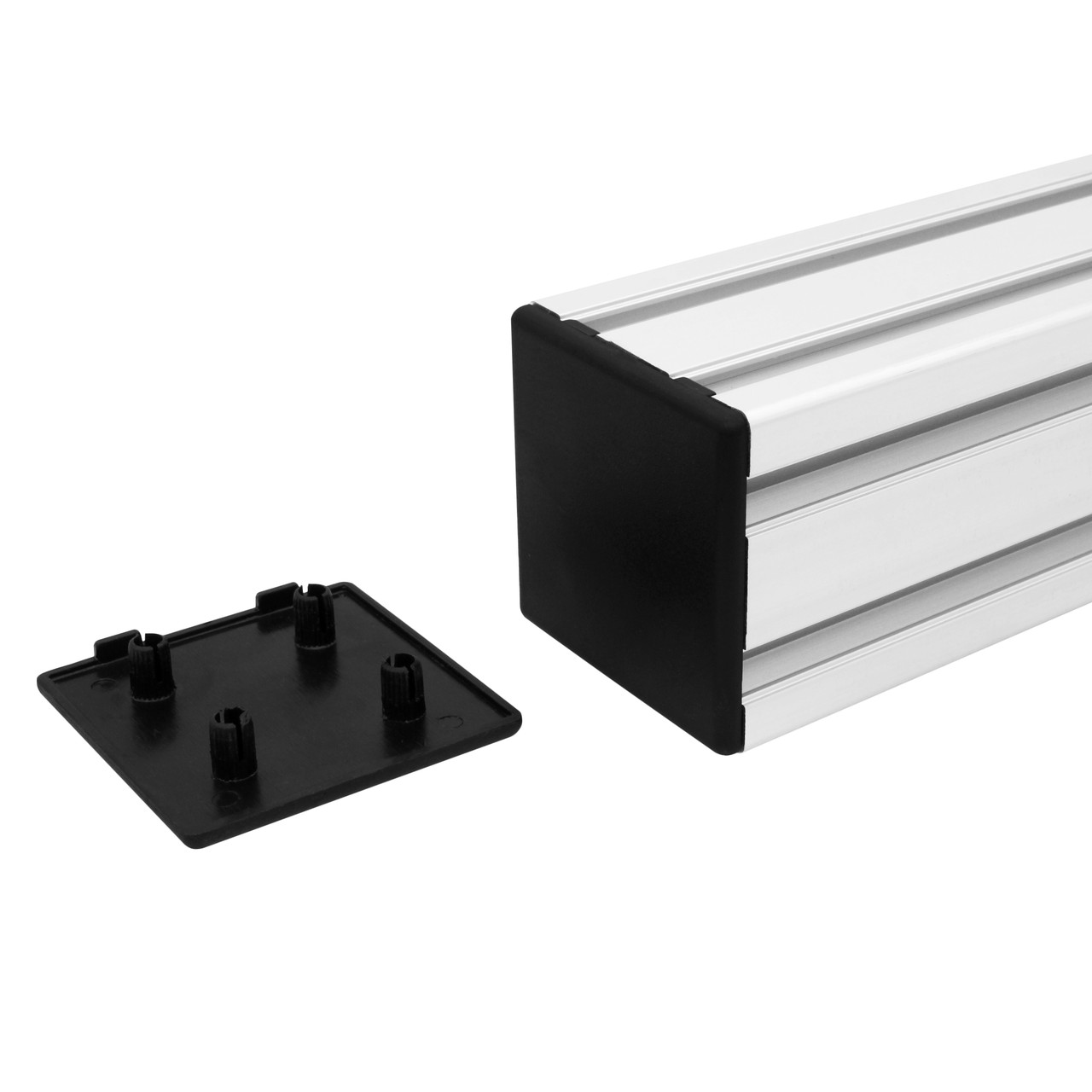 Заглушка торцева двопазова 60х60 для алюмінієвого профілю, пластикова заглушка для захисту профілю