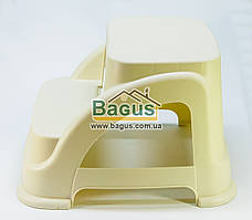 Табурет пластиковий двоступеневий 38х42х28 см бежевий "Merdivo" Hobby Life (Туреччина) 08-1398-4