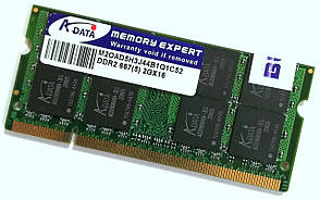 Оперативна пам'ять для ноутбука Adata Memory Expert SODIMM DDR2 2Gb 667MHz 5300s CL5 (M2OAD5H3J44B1Q1C52) Б/В