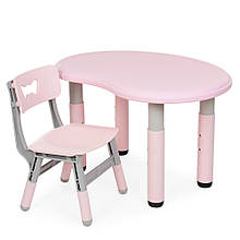 Столик зі стільчиком Bambi Peanut-8 (pink/grey)