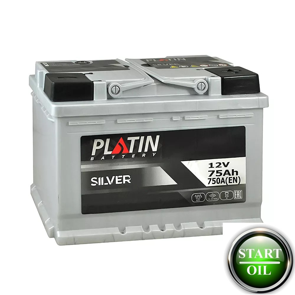 Акумулятор PLATIN SILVER 75Ah 750A R+