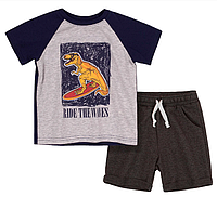 Комплект для хлопчика (футболка+шорти) Бембі КС648, 116 трикотаж синьо-сірий