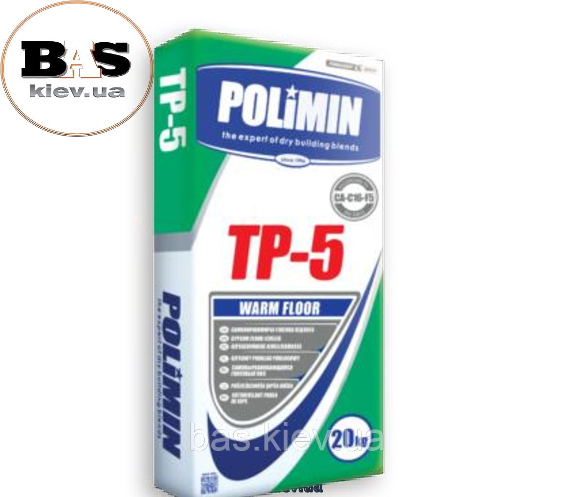 Polimin TP-5 самовирівнююча суміш WARM FLOOR ,3-40 мм , 20кг