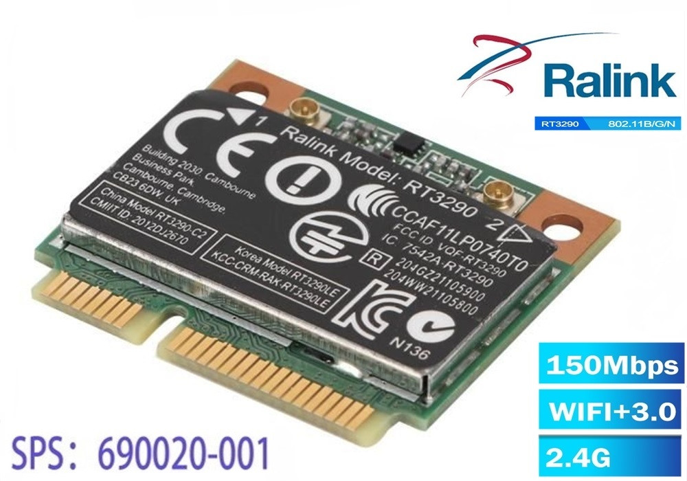 Сетевая карта Ralink RT3290 Wi-Fi адаптер + Bluetooth Модуль 690020-001 ...