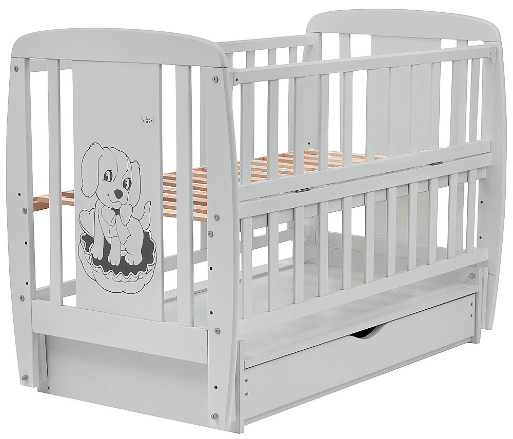 Ліжко Babyroom Собачка маятник, ящик, відкидний пліч DSMYO-3 бук сірий