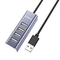 Концентратор розгалужувач USB Hub Kaku KSC-383 на 4 USB порта - Grey