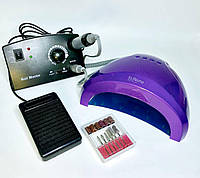 Стартовий набір для манікюру Лампа 48вт + Nail Master 35000 об