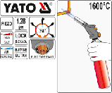 ГАЗОВАЯ ГОРЕЛКА YATO 1.28 КВТ 1600°С ДЛЯ БАЛЛОНА EN 417, фото 2