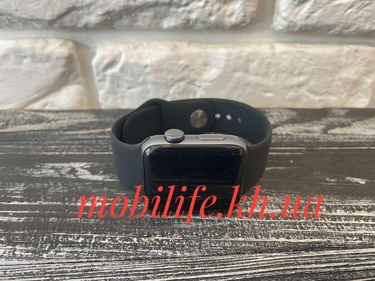 Силіконовий ремінець для Apple Watch 42 mm/44 mm/Чорний/