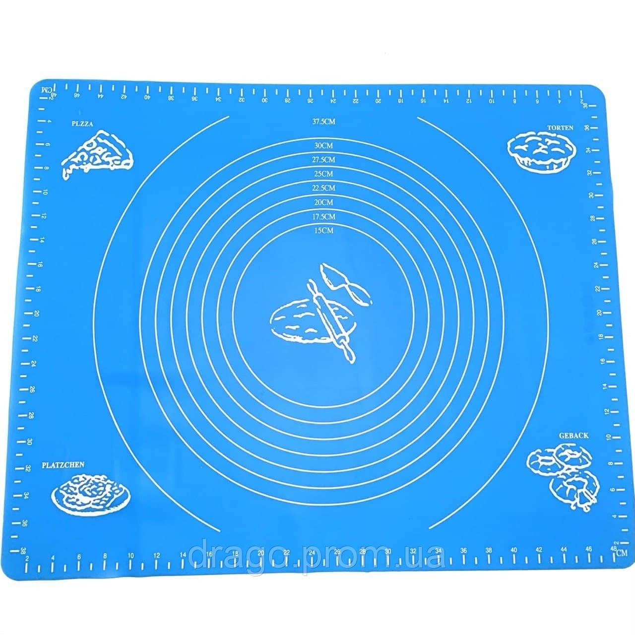 Силіконовий килимок A-Plus для розкочування і випічки 40 х 50 см Блакитний (4050)