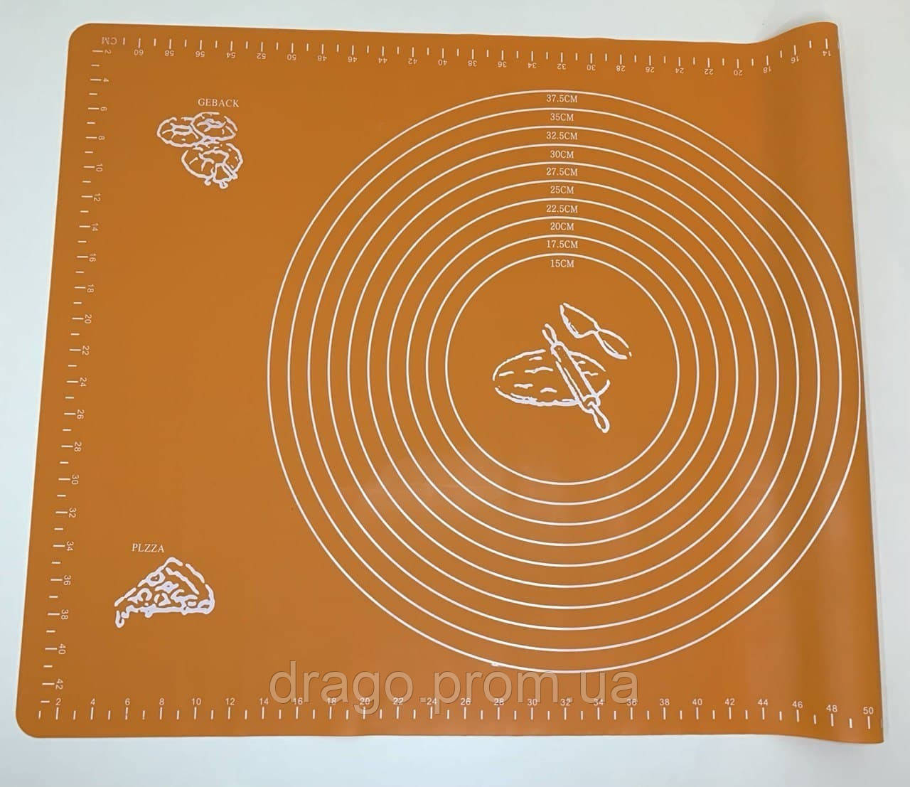 Силіконовий килимок A-Plus для розкочування і випічки 45 х 65 см Оранжевий (4565)