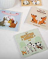 Підставки під кухоль "Мультяшні собачки" 11х11 см (набір 4 шт.)