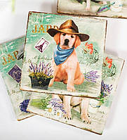 Підставки під чашку "Собаки" 11х11 см (набір 4 шт.)