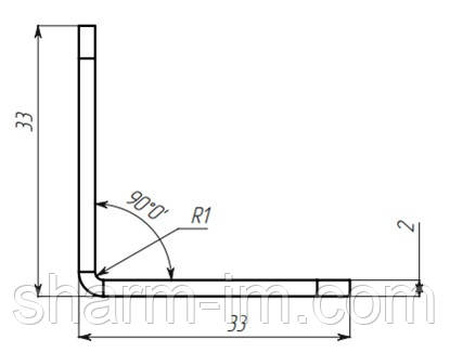 Кутик меблевий — Кроватний 130х33х33 мм, фото 3