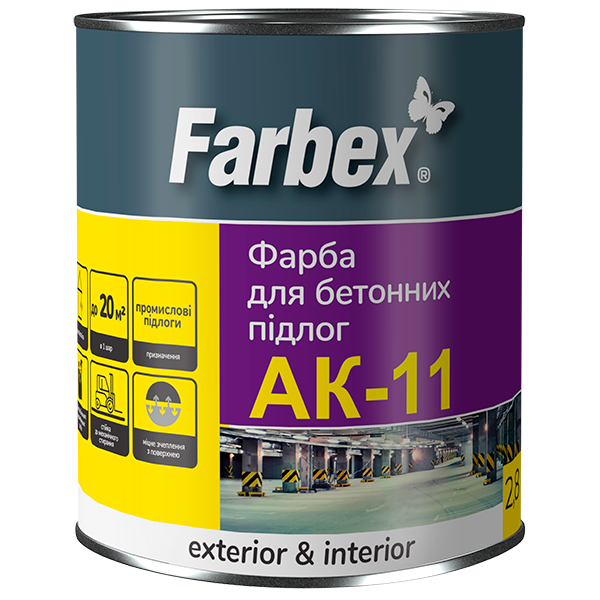 Фарба для бетонних підлог АК-11 Farbex сіра, 2,8кг
