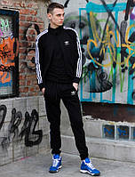 Спортивный мужской костюм Adidas (Адидас) эластика, дайвинг черный