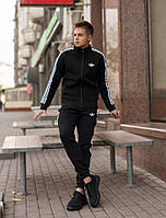 Спортивный мужской костюм Adidas (Адидас) эластика, дайвинг черный