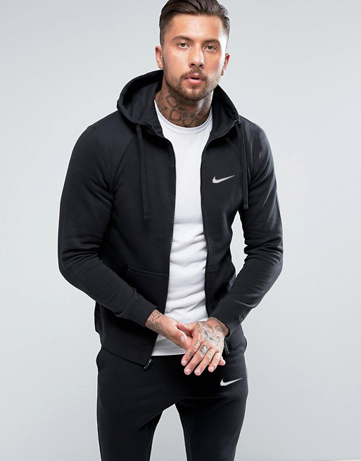 Чоловічий спортивний костюм на блискавці чорний Nike (Найк)