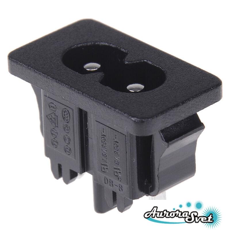 Роз'єм живлення 250 В. 10 А 2 контакти, прилаштований