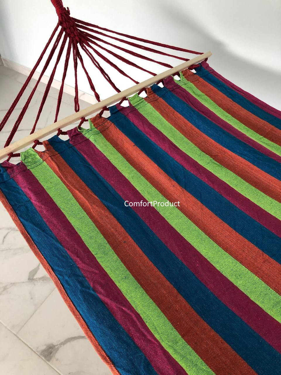 Гамак мексиканський підвісний з поперечною планкою 200 х 100см