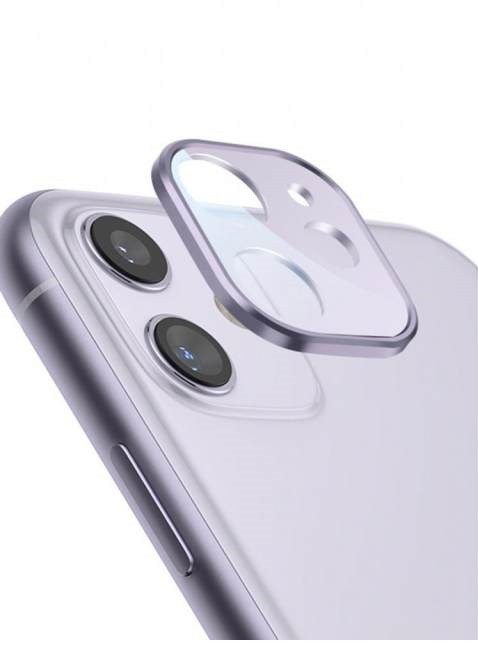 Скло камери для Apple iPhone 11 (Full Glue, 2.5D) Фіолетове, фото 1